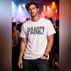 Hot Topic Panic! At The Disco Graphic Tee White Size L (Fits L/XL)